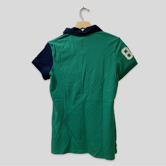Tommy Hilfiger ‘TH’ Polo T-Shirt - Navy/Green/White - Picture 2 of 7